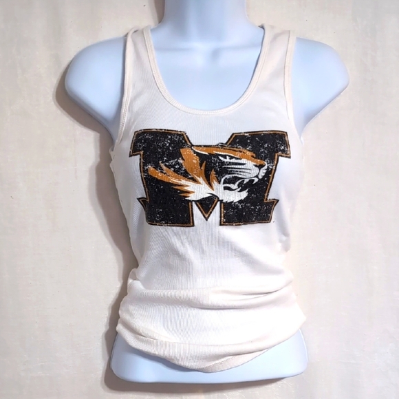 Soffe Mizzou White Ribbed A-Frame Tank Size Medium - Picture 1 of 4